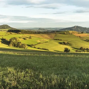 Hegau landscape with Hohenhewen and Hohenstoffeln Hegau landscape with Hohenhewen and Hohenstoffeln