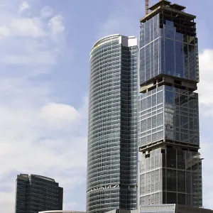 High buildings in Moscow on a background of the sky High buildings in Moscow on a background of the sky