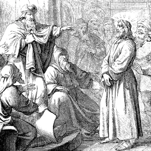 The High Priest Caiaphas Interrogates Jesus, 1877 Print The High Priest Caiaphas Interrogates Jesus, 1877 Print