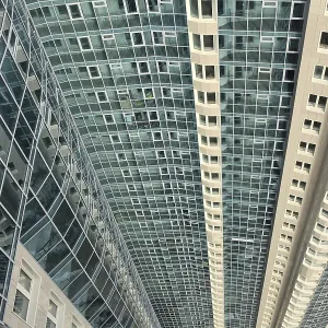 High-rise apartment buildings top view in St High-rise apartment buildings top view in St