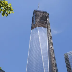 High-rise construction site, skyscraper construction