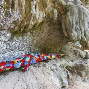 Hiking trail with stuffed animals as sculptures at Phra Nang beach near Krabi Hiking trail with stuffed animals as sculptures at Phra Nang beach near Krabi