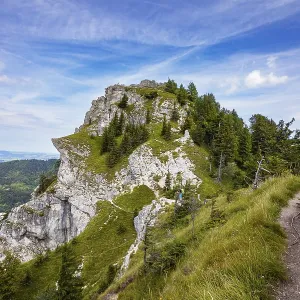 Hiking trail to the summit of the Nockstein