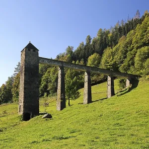 Acueducto histórico rodeado de paisaje verde en Freiburg. Acueducto histórico rodeado de paisaje verde en Freiburg.