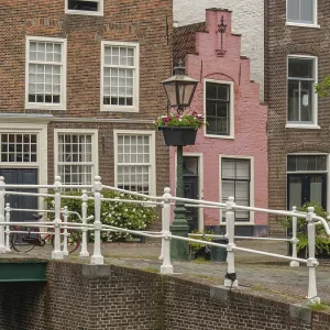 Historic city center with bridge and charming architecture