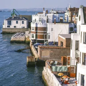 Historic Coastal Buildings Print, Old Portsmouth, England Historic Coastal Buildings Print, Old Portsmouth, England