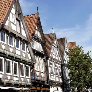 Historic half-timbered houses in the old town centre of Celle