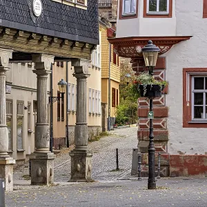 Historic old town with half-timbered houses Historic old town with half-timbered houses