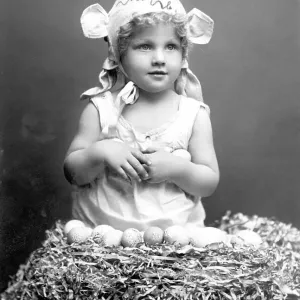 Historic photograph, Easter, girl Historic photograph, Easter, girl