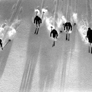 Historic photograph, skiers, around 1922