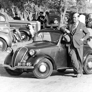 Historic photograph, small car Historic photograph, small car