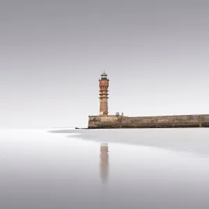 The historic Saint-Pol lighthouse at dusk on Dunkerque beach The historic Saint-Pol lighthouse at dusk on Dunkerque beach