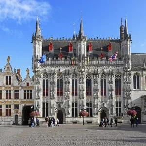Historic Town Hall of Bruges on Castle Square