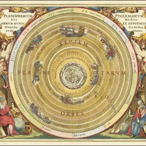 Historical celestial map depicting the Ptolemaic Historical celestial map depicting the Ptolemaic