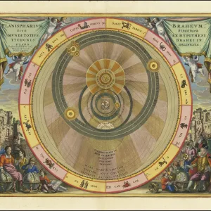 Historical Celestial Map Print: Planisphaerium Braheum