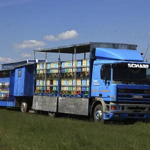 Honey production, beehive, mobile apiary in the Transylvanian countryside Honey production, beehive, mobile apiary in the Transylvanian countryside