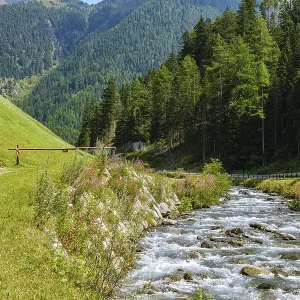 The Horlachbach stream, which plunges into the depths a little later as the Stuibenfall The Horlachbach stream, which plunges into the depths a little later as the Stuibenfall