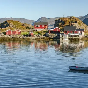 Houses on an island in the North Cape Houses on an island in the North Cape