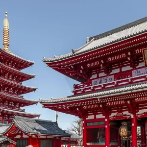 HOzOmon Gate and Five-Story Pagoda of Sensoji HOzOmon Gate and Five-Story Pagoda of Sensoji