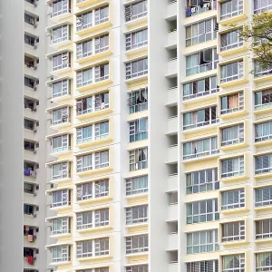 Huge modern residential building windows in Singapore