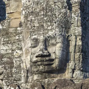Huge stone-carved face of Bodhisattva Lokeshvara Huge stone-carved face of Bodhisattva Lokeshvara