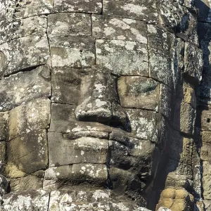 Huge stone-carved face of Bodhisattva Lokeshvara Huge stone-carved face of Bodhisattva Lokeshvara