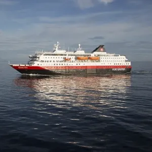 Hurtigruten Coastal Express ferry ship Richard With at sea Hurtigruten Coastal Express ferry ship Richard With at sea