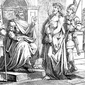 I am a King, Jesus with Crown of Thorns in front of Pilate I am a King, Jesus with Crown of Thorns in front of Pilate
