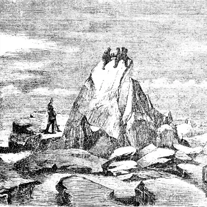 Ice block on an ice field in the Arctic Ocean