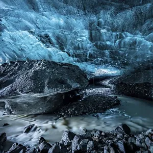 Ice cave in Vatnajoekull glacier Ice cave in Vatnajoekull glacier