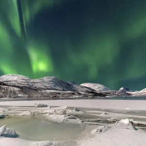 Ice landscape with northern lights Ice landscape with northern lights
