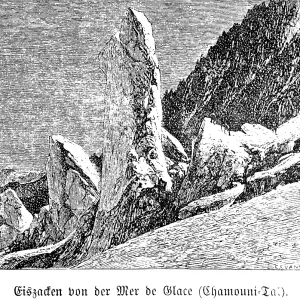 Icicles on the Mer de Glace, Chamonix Mont Blanc
