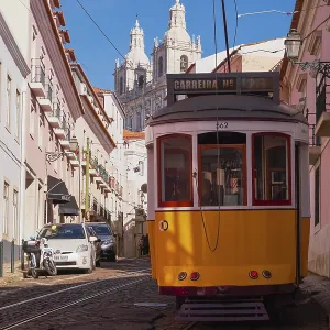 The Iconic and Famous Vintage Tram Number 28 in Alfama