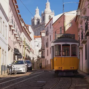 The Iconic and Famous Vintage Tram Number 28 in Alfama