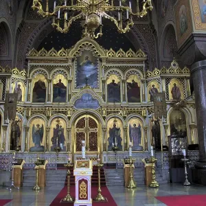 Iconostasis of the orthodox Uspenski kathedral Helsinki Finland