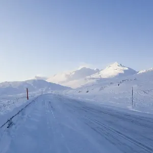 Icy road, South Klondike Highway near Fraser