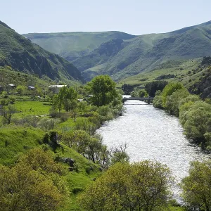 Idyllic valley with a flowing river