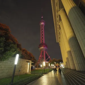 Illuminated television tower, Oriental Pearl Tower