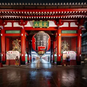 Illuminated Thunder Gate Kaminarimon of Asakusa Shrine or Senso-ji Temple Illuminated Thunder Gate Kaminarimon of Asakusa Shrine or Senso-ji Temple