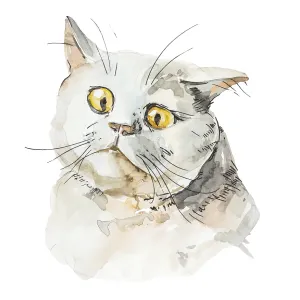 Illustration of cute sad little cat