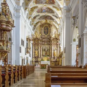 Impression in the Basilica church with the Franciscan monastery in Frauenkirchen Impression in the Basilica church with the Franciscan monastery in Frauenkirchen