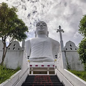 Impressive Buddha statue on the temple grounds