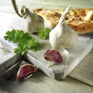 Indian Naan Bread with Garlic and Coriander Print
