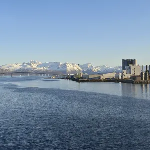 Industrial plant on blue Langoysund Industrial plant on blue Langoysund
