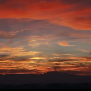 Insel mountain in Thuringia at sunset