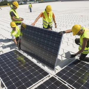 Installation of a solar system on a commercial building