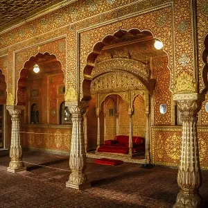 Interior of Bikaner temple in northern India Interior of Bikaner temple in northern India