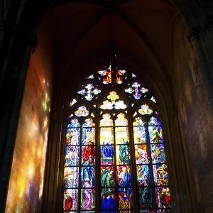 Interior of st. Vitus cathedral in Prague