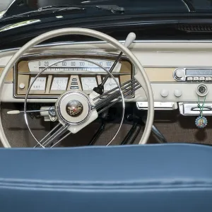 Interior view from behind the driver's seat on the dashboard of a Borgward Isabella TS Deluxe Interior view from behind the driver's seat on the dashboard of a Borgward Isabella TS Deluxe