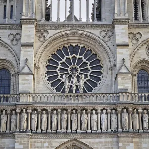 The intricate facade of Notre-Dame de Paris